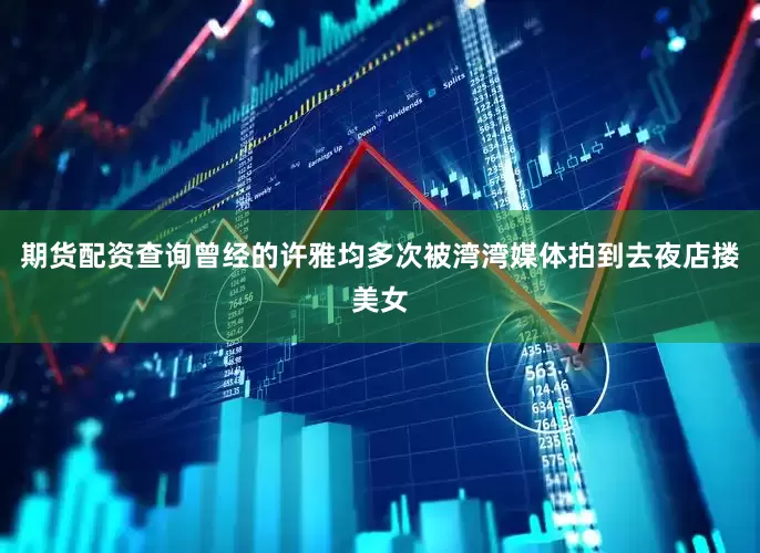 期货配资查询曾经的许雅均多次被湾湾媒体拍到去夜店搂美女